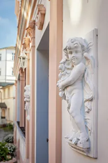 Angel figure in the old town of Sassnitz on Ruegen, Mecklenburg-Western Pomerania, Baltic Sea, Northern Germany, Germany