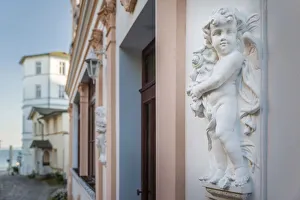 Angel figure in the old town of Sassnitz on Rügen, Mecklenburg-Western Pomerania Angel figure in the old town of Sassnitz on Rügen, Mecklenburg-Western Pomerania