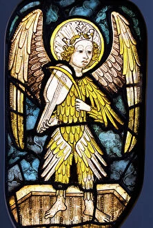 Images Dated 9th May 2023: Angel musician by the unknown English artist, c 1440-1480, The Stained Glass Museum