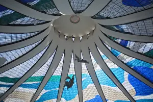 Angel sculptures by Alfredo Ceschiatti inside Metropolitan Cathedral, Brasilia, Federal District