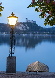 Angera viewed from Arona, Lake Maggiore, Piedmont, Italy