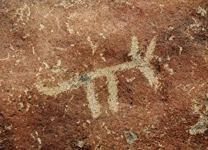 Ica Region Prints: Animal Petroglyph, Palpa, Ica Region, Peru