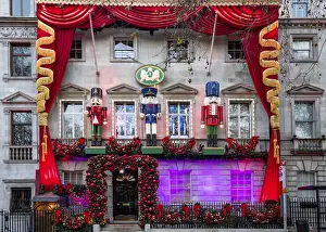 Mayfair Prints: Annabels Mayfair private club Christmas decorations, London, England