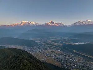 Range Prints: Annapurna mountain range inc Machhapuchhare (Fishtail) from Sarangkot near Pokhara