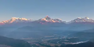 Range Prints: Annapurna mountain range inc Machhapuchhare (Fishtail) from Sarangkot near Pokhara