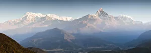 Nepal Gallery: Annapurna mountain range at sunrise, Pokhara, Nepal