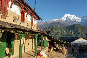 Gandaki Province Prints: Annapurna South and Ghandruk village, Annapurna Region, Gandaki Province, Nepal