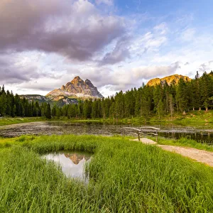 Lavaredo Prints: Antorno Lake in the italian dolomites alps, Italy. Tre Cime di Lavaredo reflecting