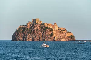 Images Dated 24th September 2020: Aragonese Castle at sunset, Ischia island, Gulf of Naples, Naples province, Campania