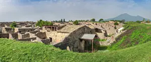 Vesuvius Prints: Archaeological area of Pompeii with Mount Vesuvius in the background