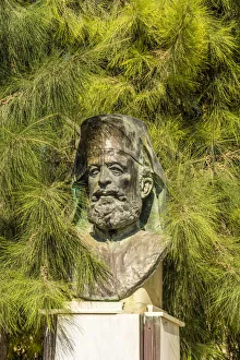 Images Dated 12th February 2021: Archbishop Makarios bust at Ayios Savvas church, Nicosia, Cyprus