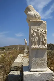 Archeological site, Delos Island, Cyclades, Greece