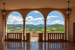Arches Framing Umbrian Countryside, Cascia, Umbria, Italy, Europe