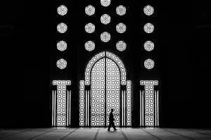 B And W Prints: Arches and windows with reflections in the floor