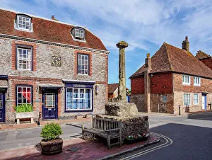 National Trail Prints: Architecture of Alfriston Village, Wealden District, East Sussex, England, United Kingdom