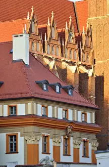 Lower Silesia Prints: Architecture of the Ostrow Tumski district (Cathedral island). Wroclaw, Poland