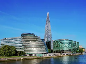 Architecture by the Queens Walk, City Hall and The Shard, London, England, United Kingdom