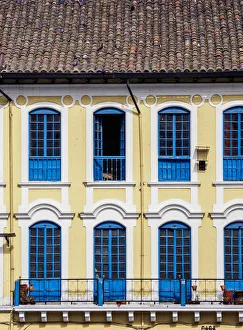 Saint Francis Prints: Architecture of St Francis Square, detailed view, Old Town, Quito, Pichincha Province