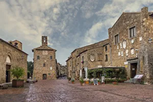 Tuff Area Prints: The archive building in the Pretorio square. Sovana, Grosseto, Tuscany, Italy