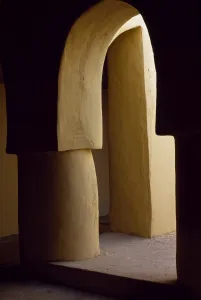 Arch Way Prints: The archways and solid pillars of an old mosque in the village of Afi Sefalah