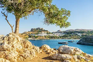 Images Dated 10th January 2023: The Arcopolis of Lindos, Lindos, Rhodes, Dodecanese Islands, Greece