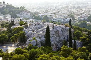 Images Dated 23rd February 2012: Areopagus Rock & Acropolis, Asyrmatos District, Athens, Greece