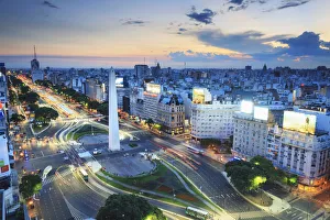 Argentina, Buenos Aires, Avenida 9 de Julio and Obelisk