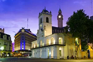 Argentina, Buenos Aires, Cabildo museum and Calle Bolivar off the Plaza de Mayo