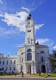 Argentina, Buenos Aires Province, La Plata, View of the City Hall on Plaza Moreno