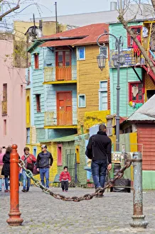 Argentina, Buenos Aires Province, City of Buenos Aires, La Boca, View of Colourful