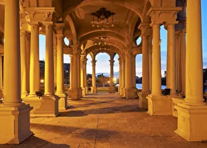 Argentina, Buenos Aires Province, Tigre, Twilight view of the Municipal Museum of