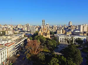 Argentina, Cordoba, Elevated view of the San Martin Square