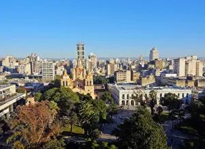 Argentina, Cordoba, Elevated view of the San Martin Square