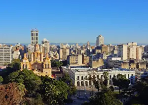 Argentina, Cordoba, Elevated view of the San Martin Square