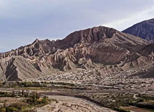 Argentina, Jujuy Province, Tilcara, landscape of surrounding mountains
