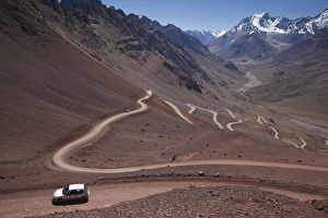 Argentina, Mendoza Province, Las Cuevas, road to Christo Redentor statue by Cerro Aconcagua Argentina, Mendoza Province, Las Cuevas, road to Christo Redentor statue by Cerro Aconcagua