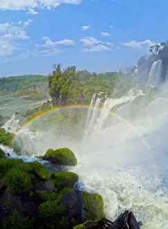 Images Dated 18th January 2016: Argentina, Misiones, Puerto Iguazu, View of the Iguazu Falls with the rainbow