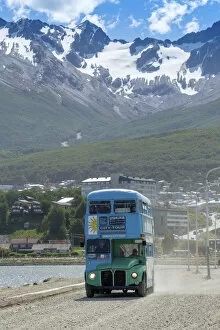Images Dated 3rd May 2017: Argentina, Patagonia, Ushuaia. Tierra del Fuego, view of Ushuaia port and town, Ushuaia