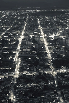 Salta Province Prints: Argentina, Salta Province, Salta, view from Cerro San Bernardo, evening