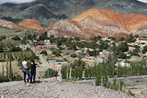 Argentina, Salta, Quebrada de Purmamarca (UNESCO Site), Town and Cerro de los Siete
