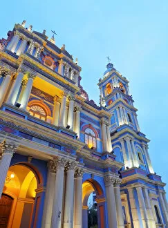 Images Dated 22nd September 2016: Argentina, Salta, Twilight view of the La Vina Church