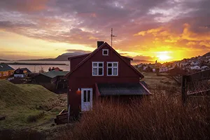 Argir at sunrise. Island of Streymoy. Faroe Islands
