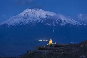 Images Dated 7th June 2018: Armenia, Khor Virap, Khor Virap Monastery, 6th century, with Mt. Ararat