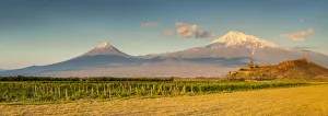 Images Dated 7th June 2018: Armenia, Khor Virap, Khor Virap Monastery, 6th century, with Mt. Ararat
