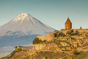 Images Dated 20th September 2018: Armenia, Khor Virap, Khor Virap Monastery, 6th century, with Mt. Ararat