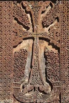 Armenia, Kotayk province, near Yerevan, Geghard, Khachkars at Geghard Monastery