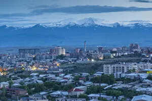 Images Dated 20th September 2018: Armenia, Yerevan, high angle city skkyline from the east