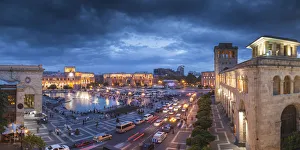 Armenia, Yerevan, Republic Square, dancing fountains