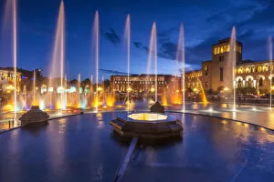 Armenia, Yerevan, Republic Square, dancing fountains