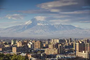 Armenia Prints: Armenia, Yerevan, View of Yerevan and Mount Ararat from Cascade